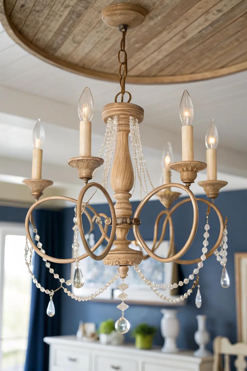 A soft-sparkle chandelier instantly makes a French provincial bedroom feel dreamy and dressed up.