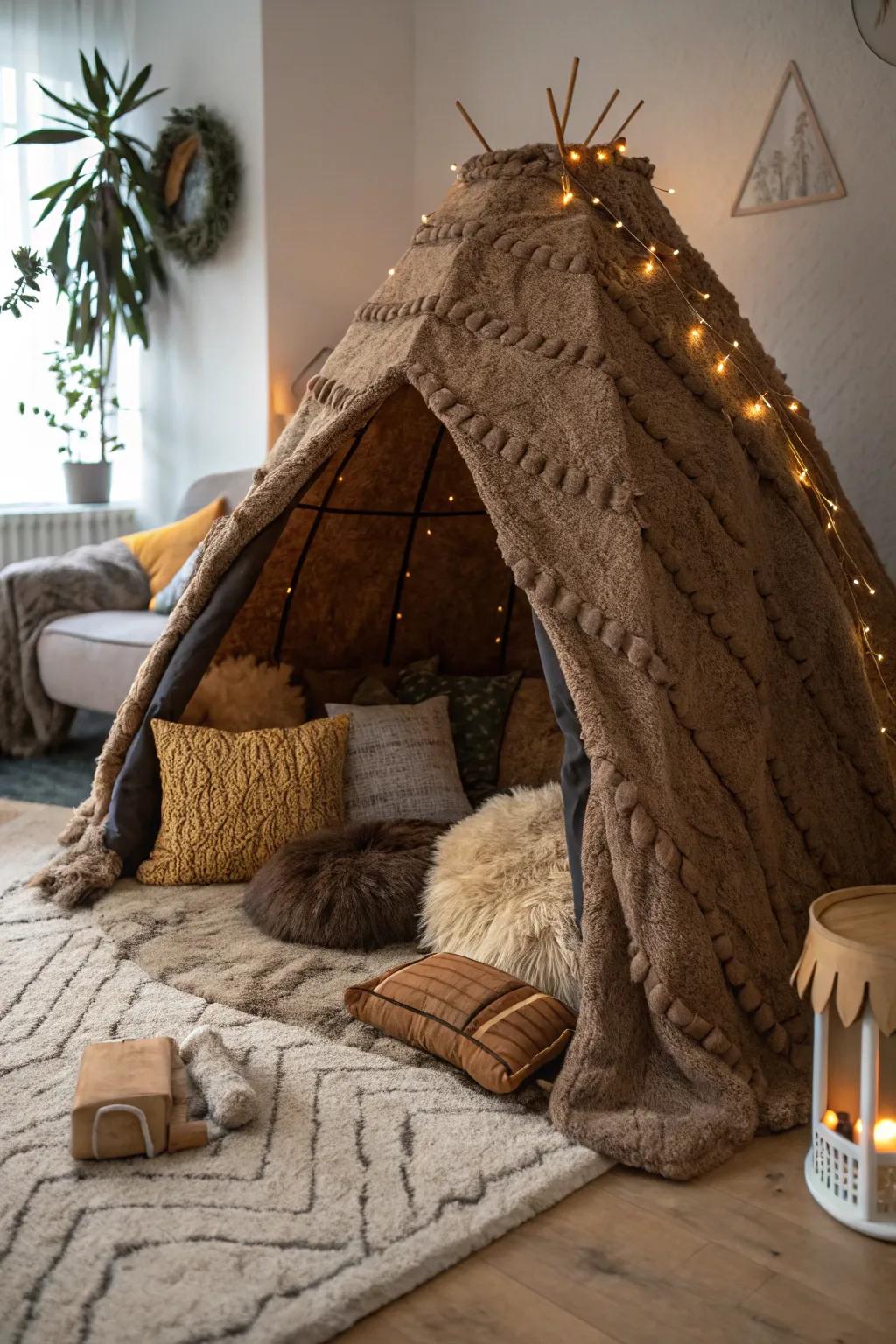Transform your living room into a magical bear cave, where stories come to life.