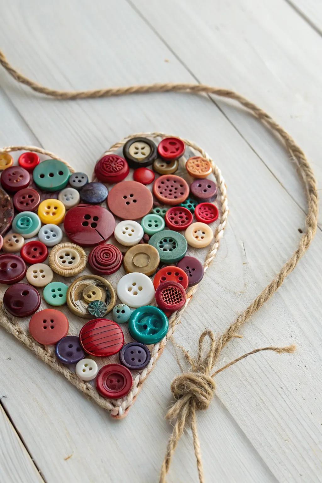 Craft Nostalgia: A Heart of Buttons, Where Simplicity Meets Vibrant Creativity