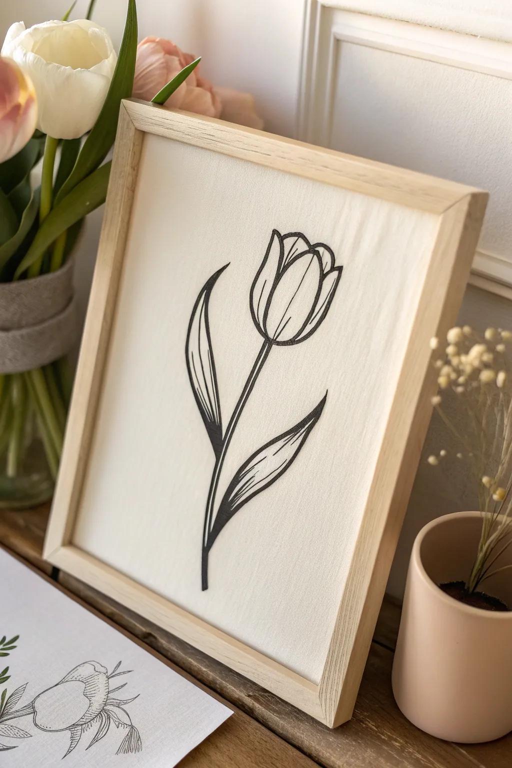 Embrace new beginnings with a touch of minimalist elegance. 🌷 #TulipOutlines #ScandiBoho #NaturalBeauty