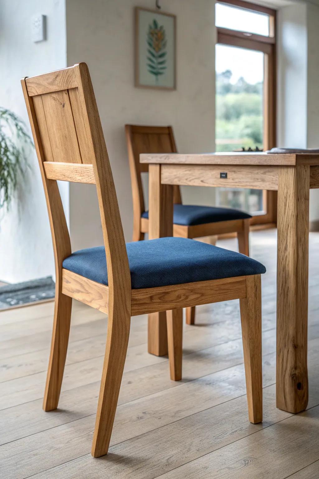 Balance your table: chunky oak meets airy shapes for effortless mix‑and‑match harmony.