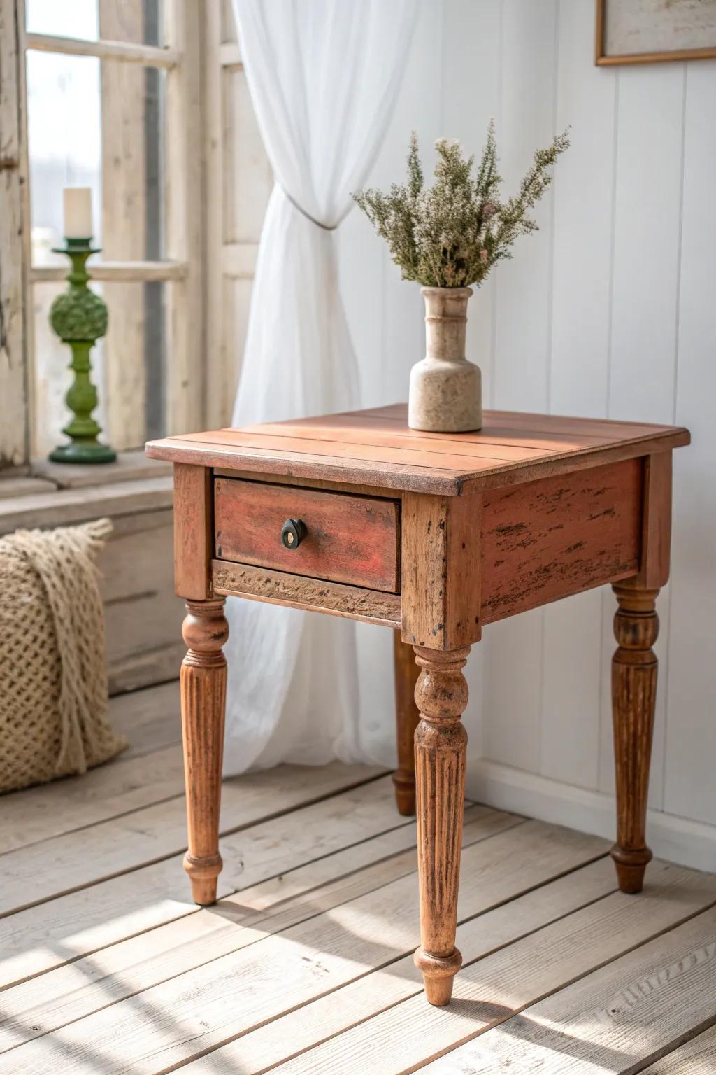 Dry-brushed paint lets the pine grain shine through—softly rustic, bold, and beautifully minimal.