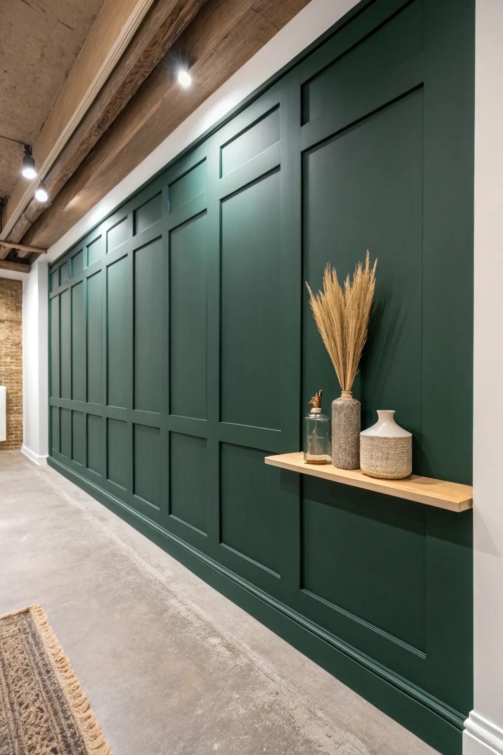 Raised-panel MDF adds custom depth—clean rectangles, bold color, and crafted detail.