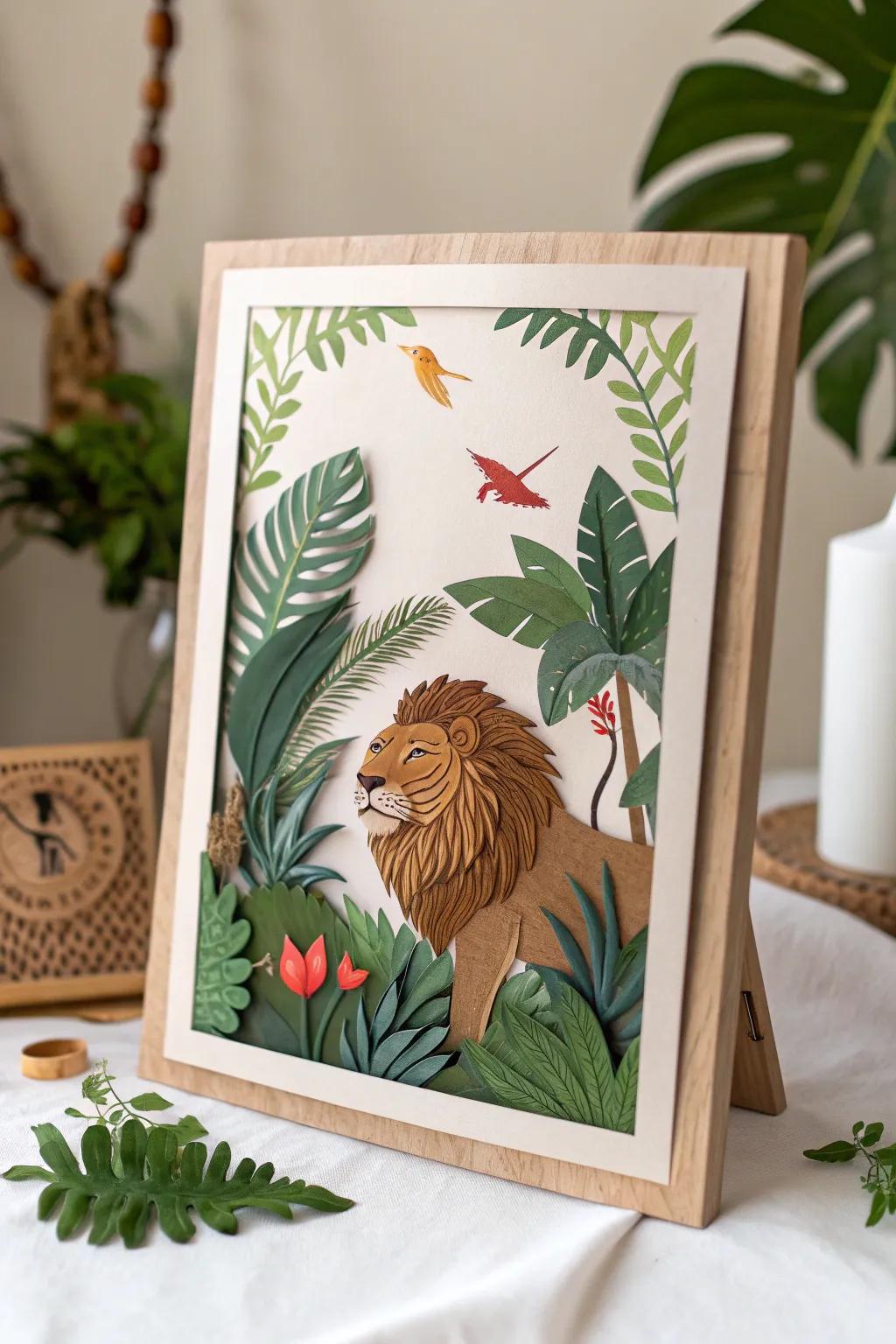 Bring the wild into your home with this enchanting pop-up jungle poster, where simplicity meets adventure.
