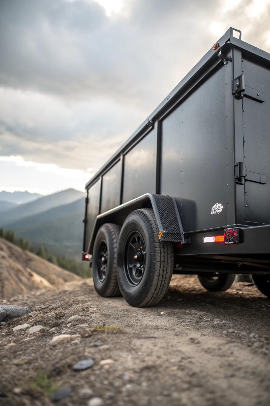 Elevate your trailer's toughness with a sleek powder coat that withstands any adventure.