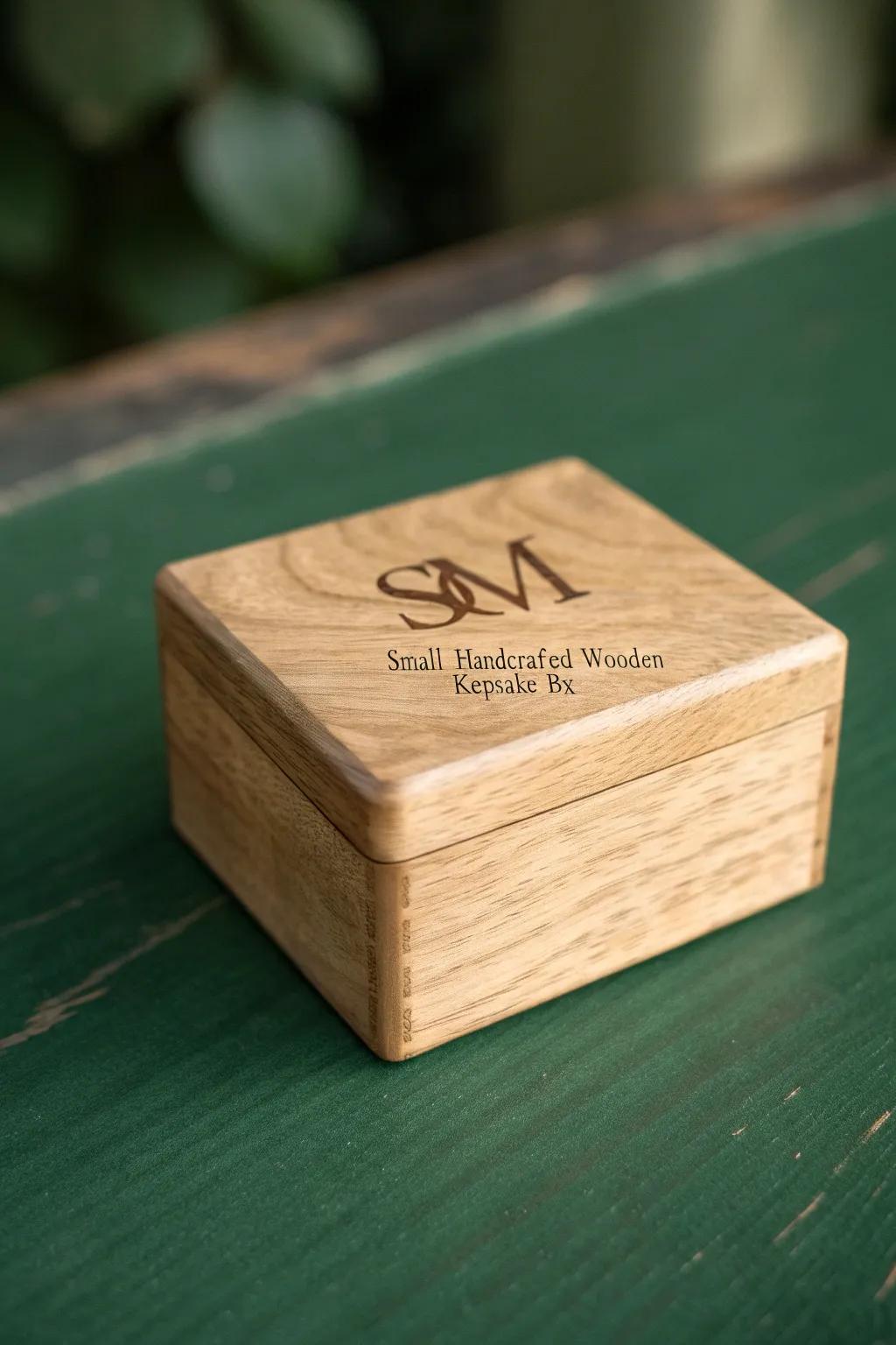 A simple wooden box made unforgettable with bold, wood-burned initials—clean, timeless, handmade.