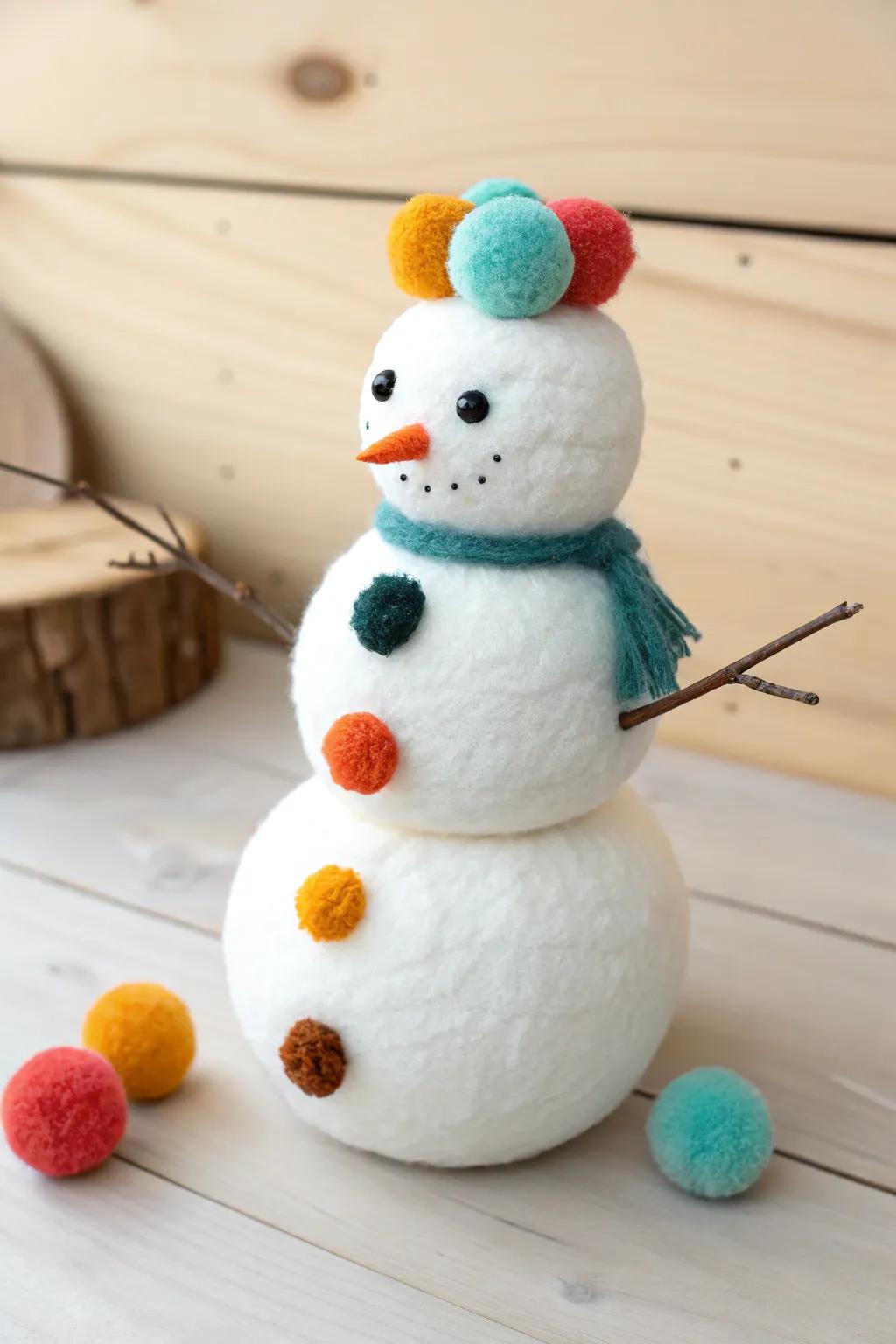 Craft your own winter wonder with a touch of color and charm! 🎨❄️ #ScandiBoho #SnowmanCraft