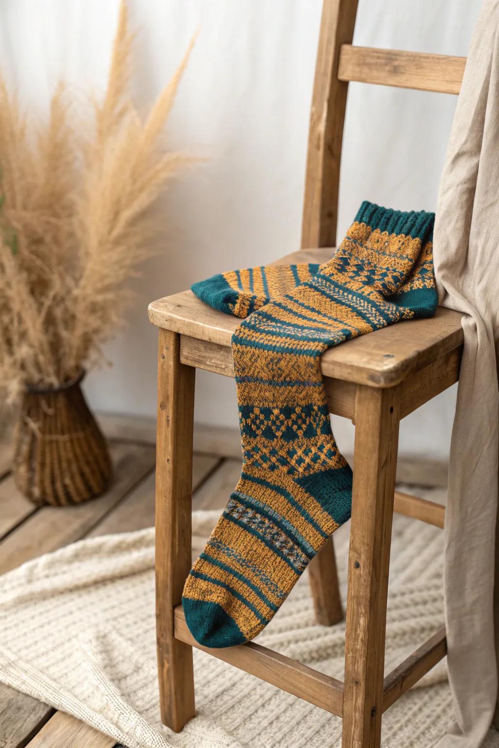 Embrace the warmth and style of textured bliss with these artisanal socks, perfect for chilly mornings.