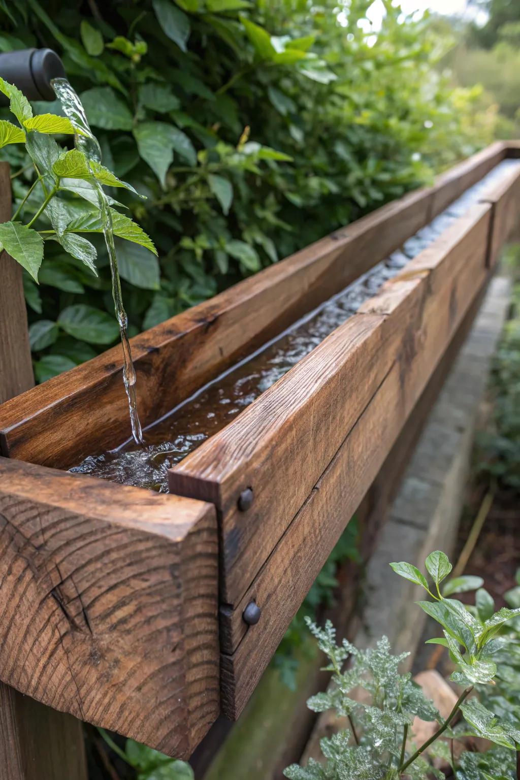 Channel nature's gift with precision: Craftsmanship meets eco-friendly innovation in this gutter diversion system.