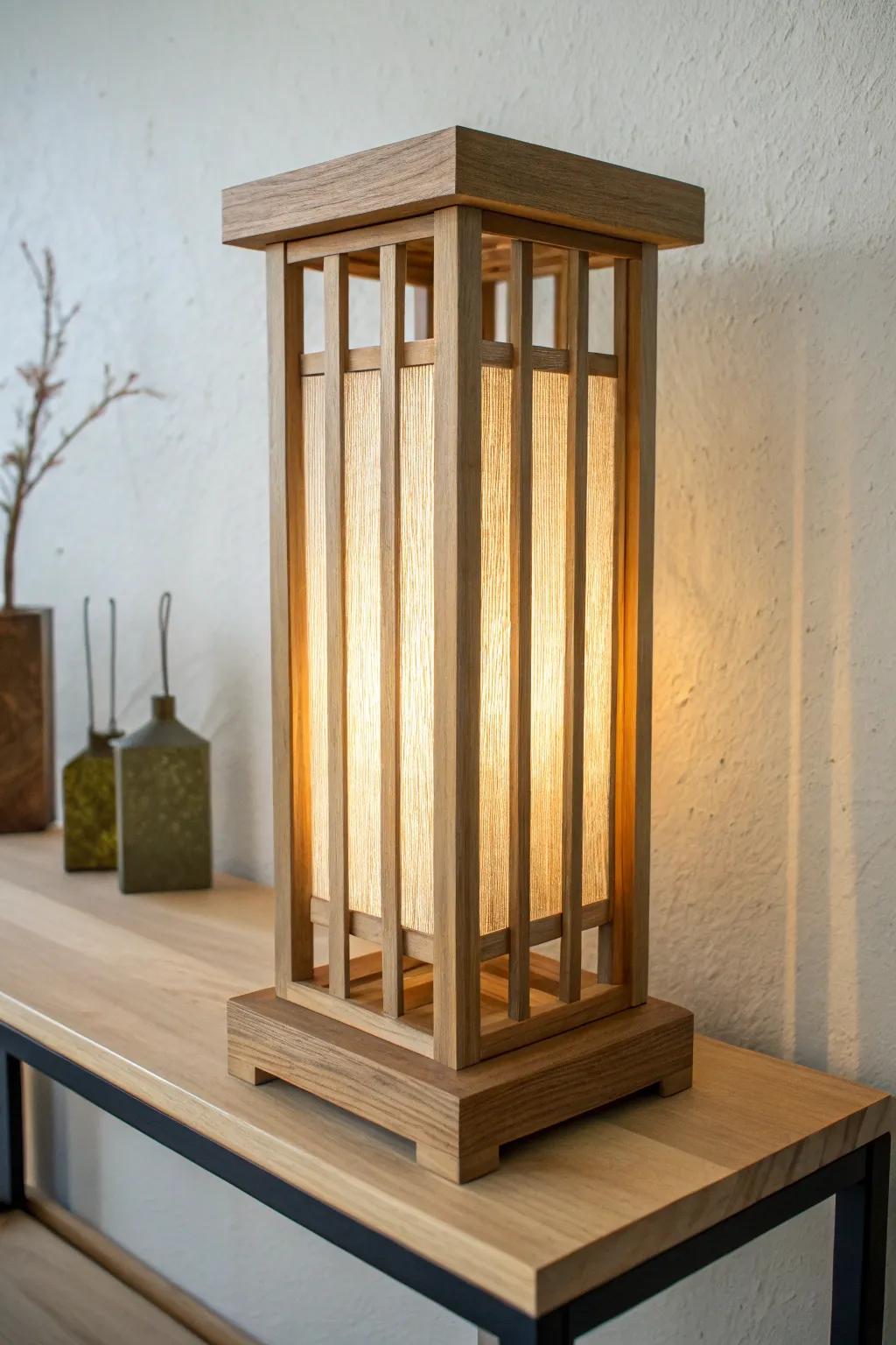 Swap harsh overheads for a warm lantern glow—instantly making wood grain look richer.