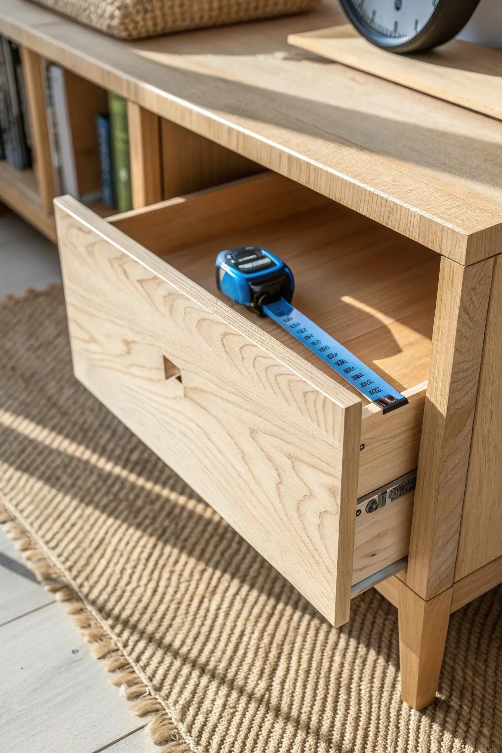 No more kneeling—build lower cabinets with smooth pull-out trays for tools you can grab fast.