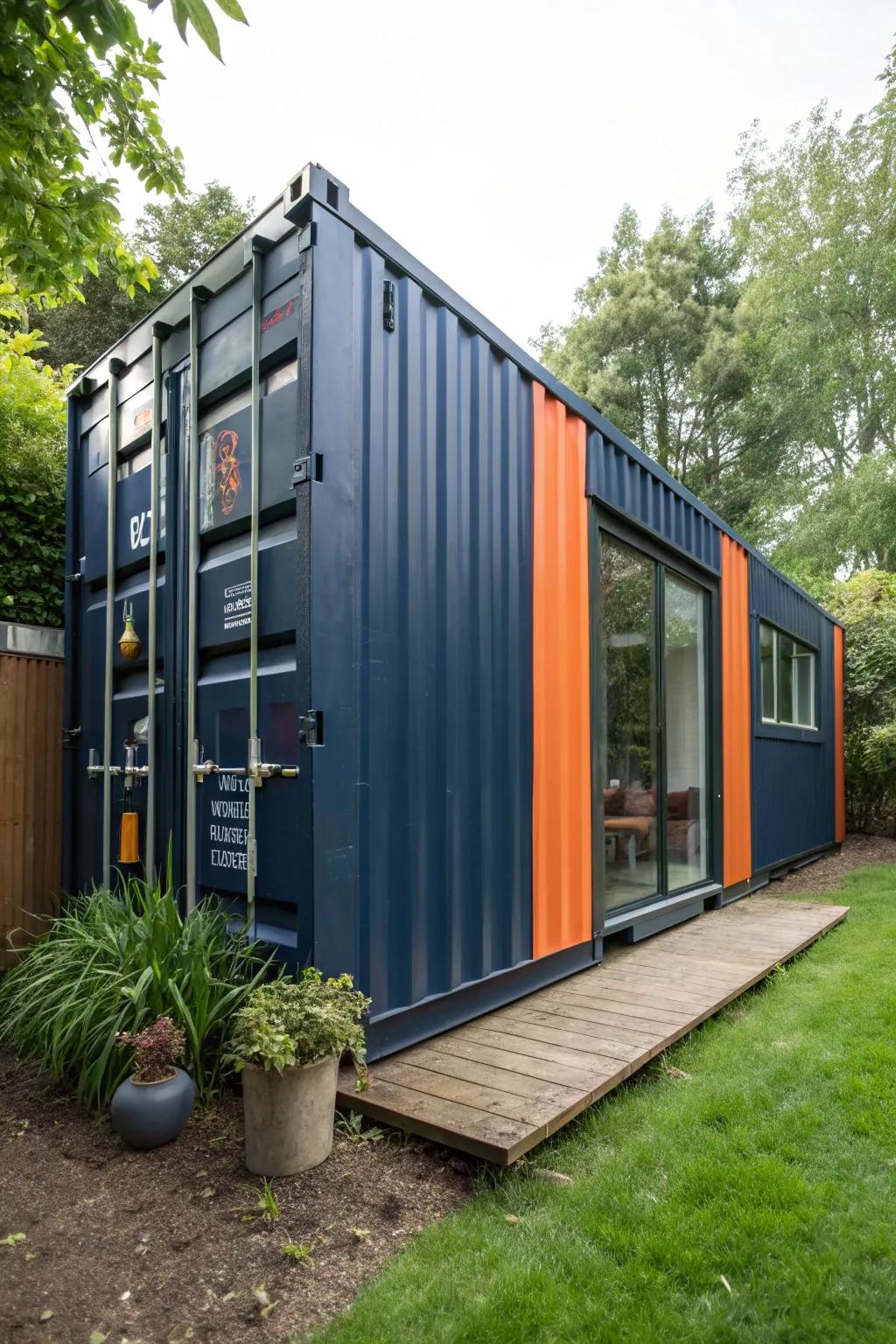 Transform your space with a stylish and sturdy container shed conversion.