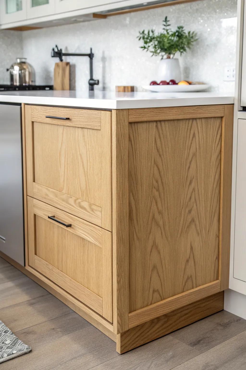 Sleek 9-inch end cabinet that completes the run—built-in look, extra storage at the corner.