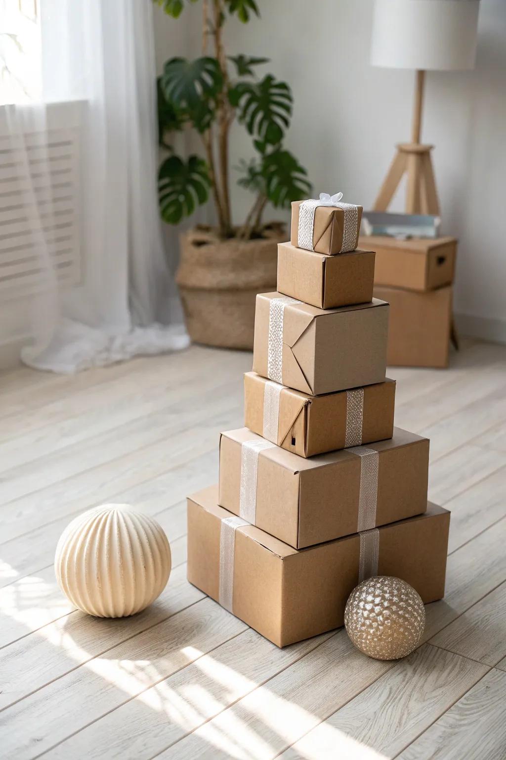Embrace play with minimalist elegance: Cardboard creativity at its finest.