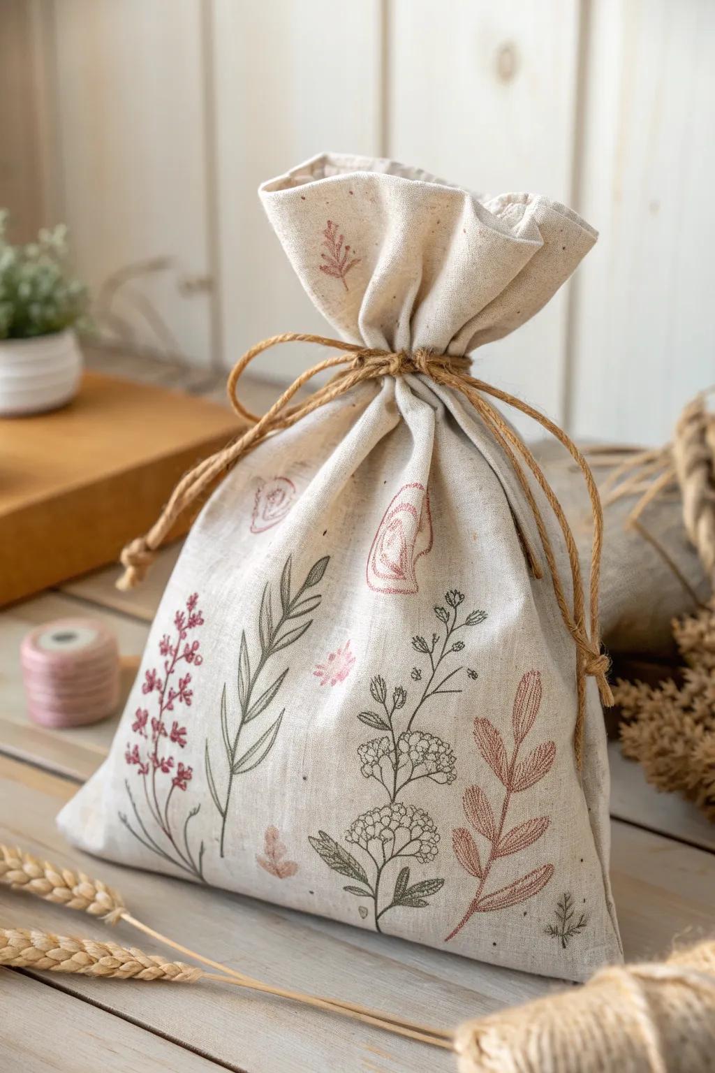 Embrace the art of thoughtful gifting with these personalized themed fabric bags, perfect for a touch of festive elegance.