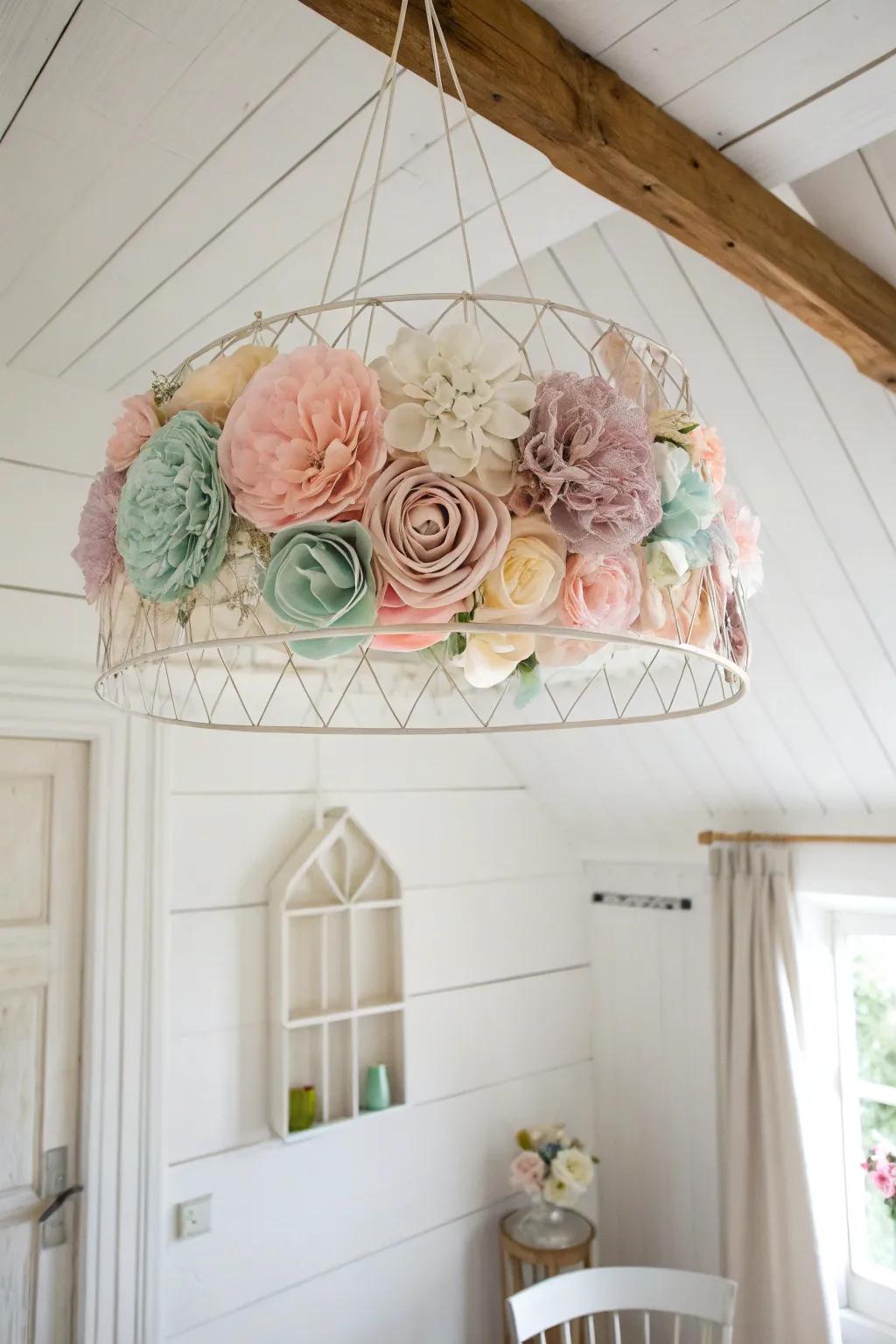 Transform your space with a romantic floral canopy – where minimalism meets boho charm.