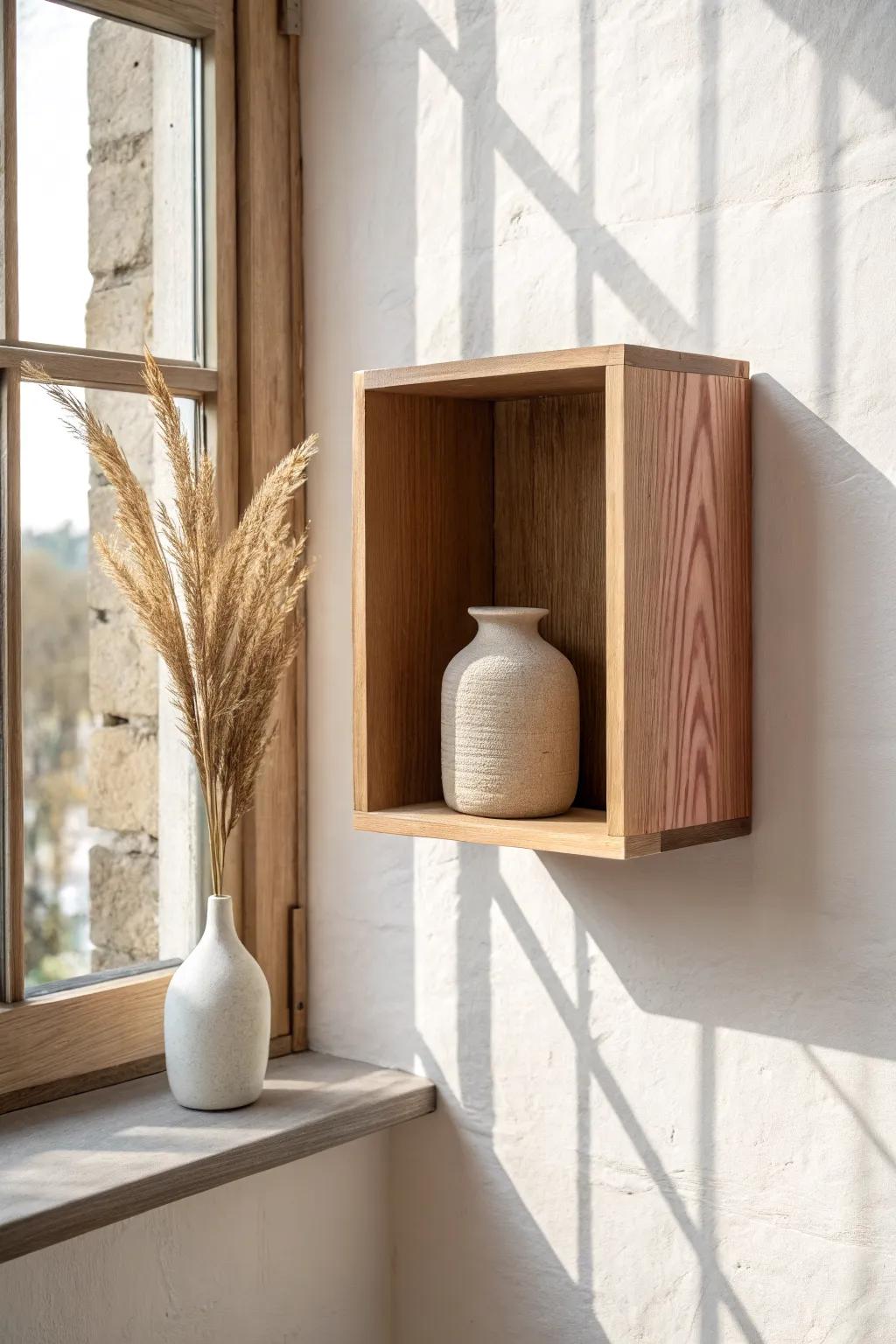 A muted color-blocked cubby back adds instant wow—without adding clutter.
