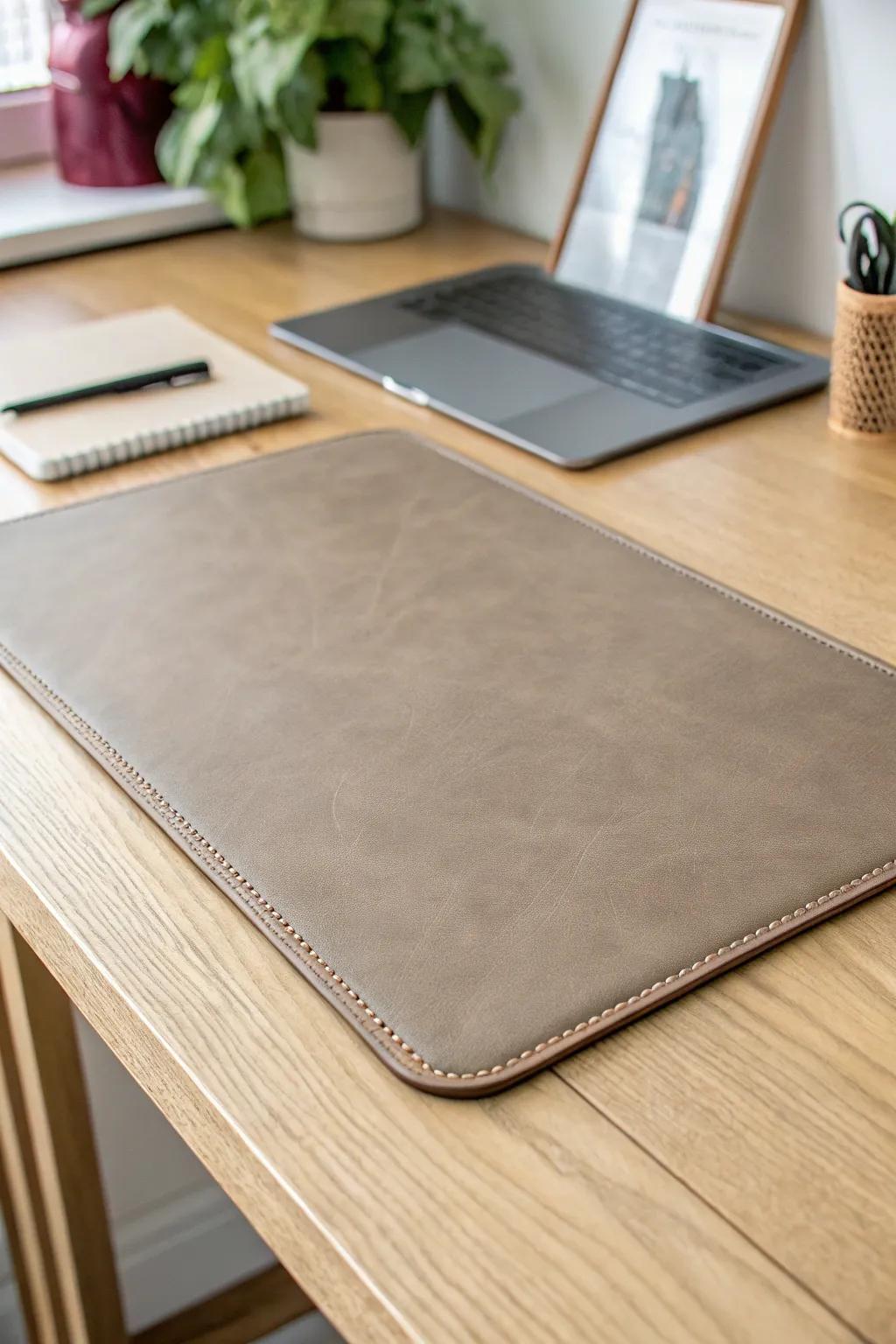 A neutral desk mat that instantly calms the chaos—stylish, forgiving, and teacher-proof.
