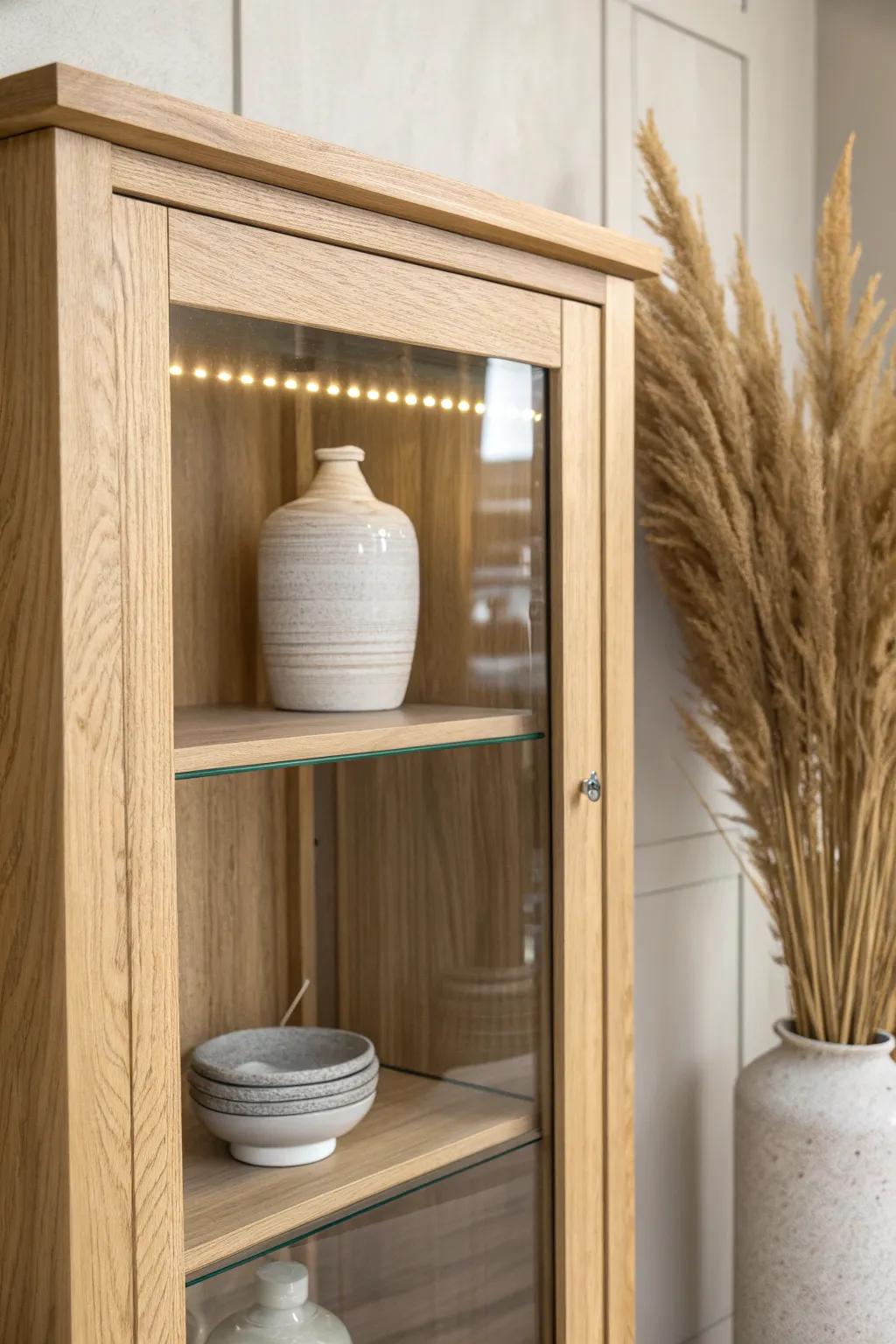 Front-lip shelf lighting: warm glow on your display pieces, minimal glare on glass doors.