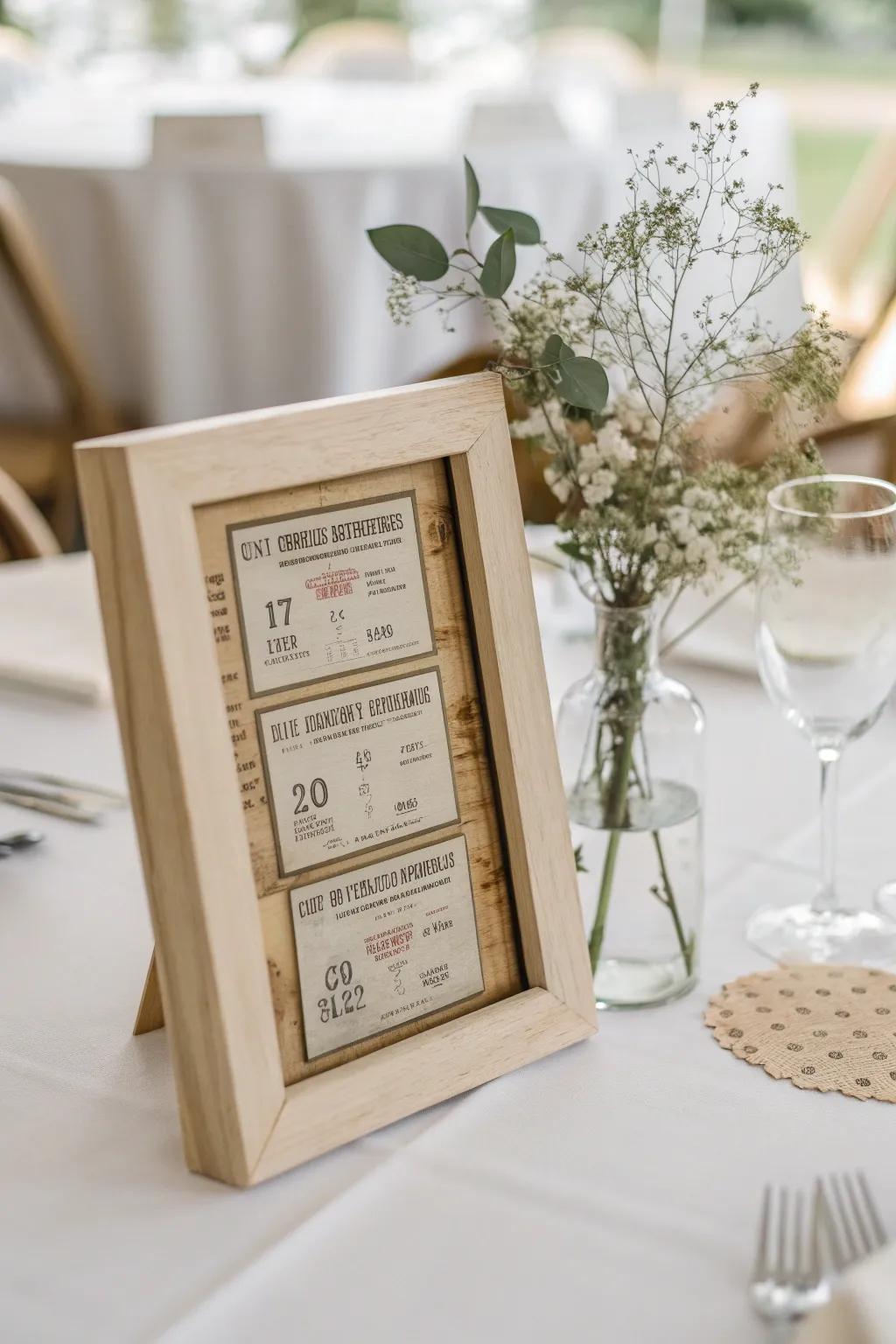 Elevate your table decor with a touch of nostalgia: Vintage movie ticket centerpiece that combines minimalist elegance with boho charm.