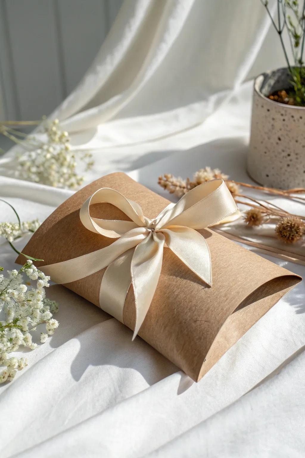 Elevate your gift-giving with the timeless elegance of a handcrafted pillow box.