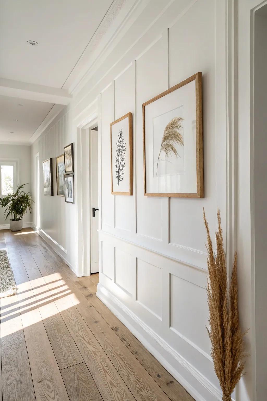 Picture-frame molding as a built-in mat—simple trim that makes one print feel gallery-worthy.