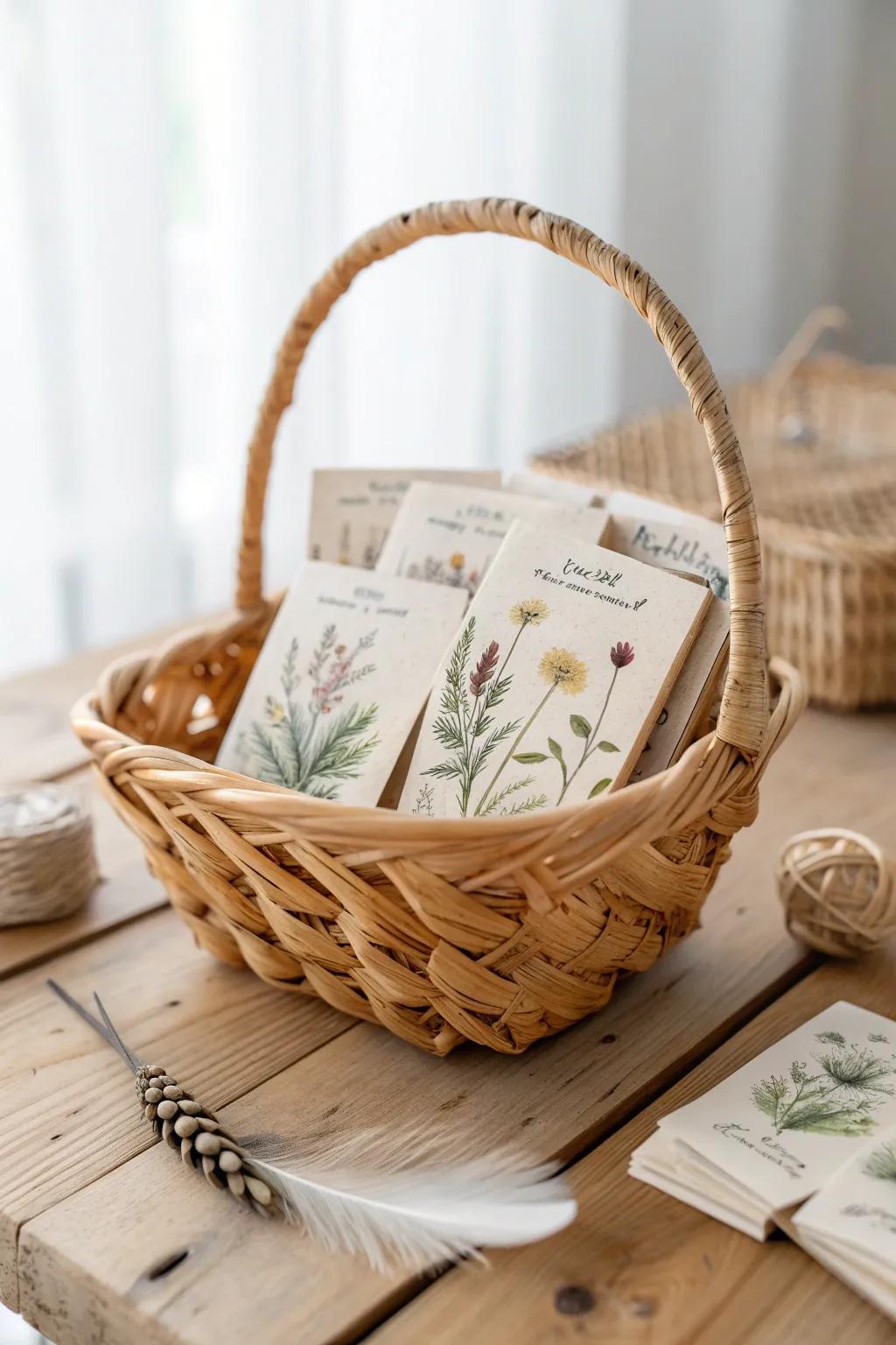 Surprise and delight with a gift that blooms—May Day basket with a seed packet surprise!