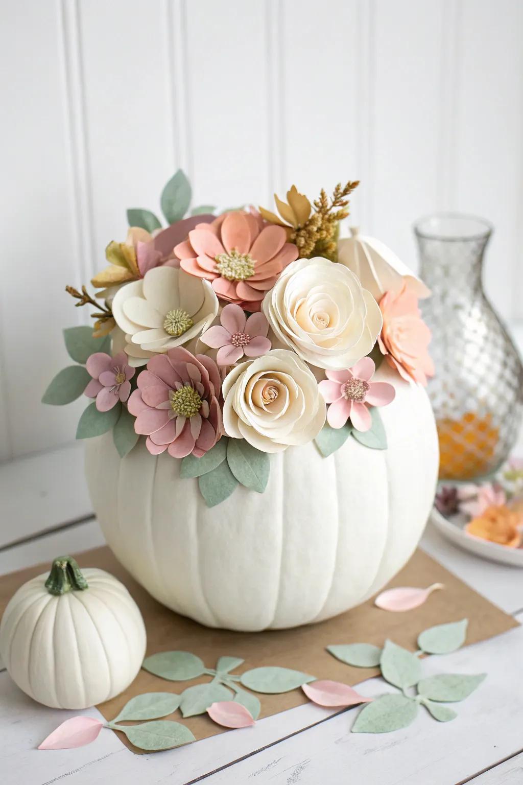 Elevate your decor with 3D paper flowers for a touch of boho elegance.