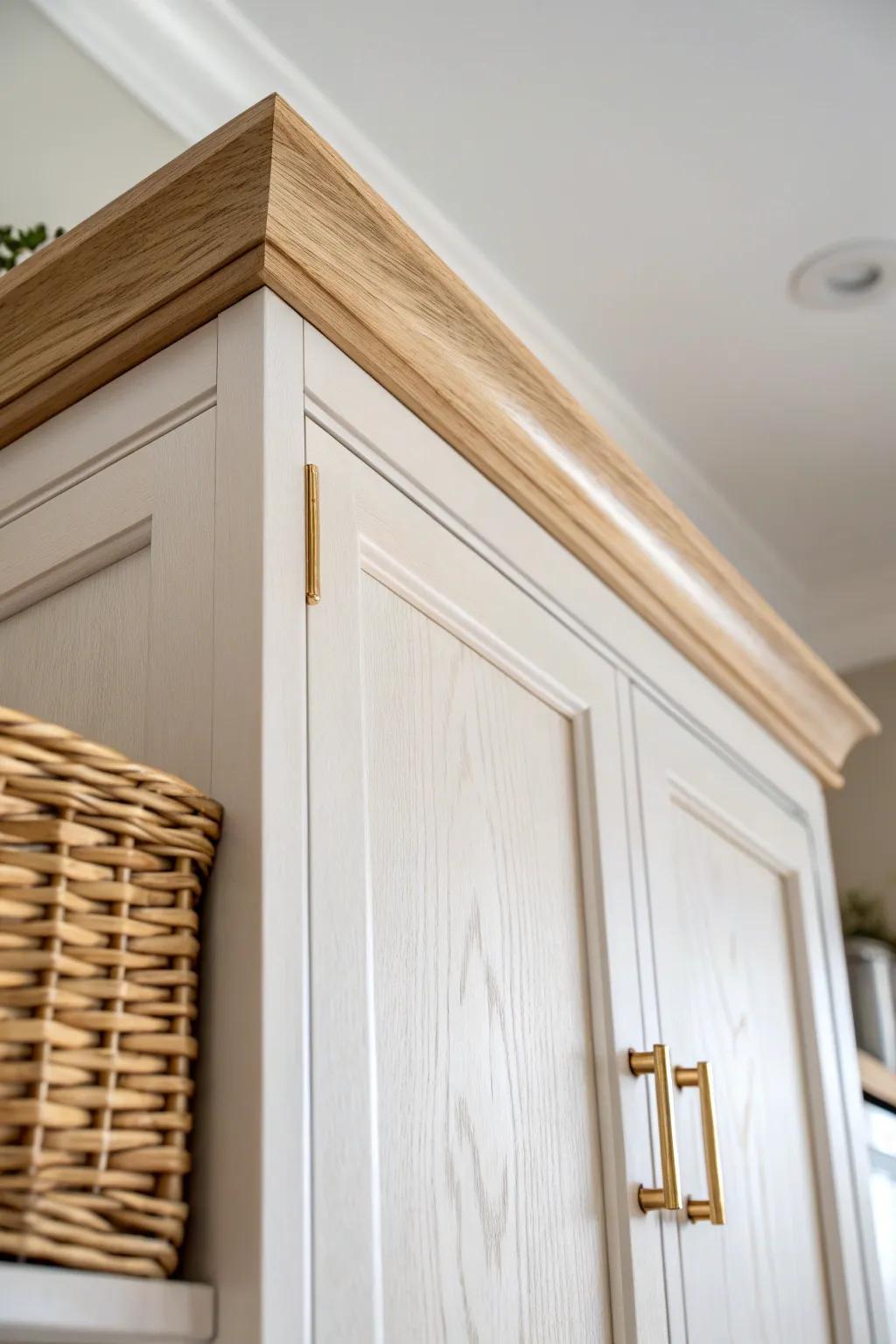 Crown molding instantly elevates cabinets—clean lines, taller feel, and a built‑in custom look.