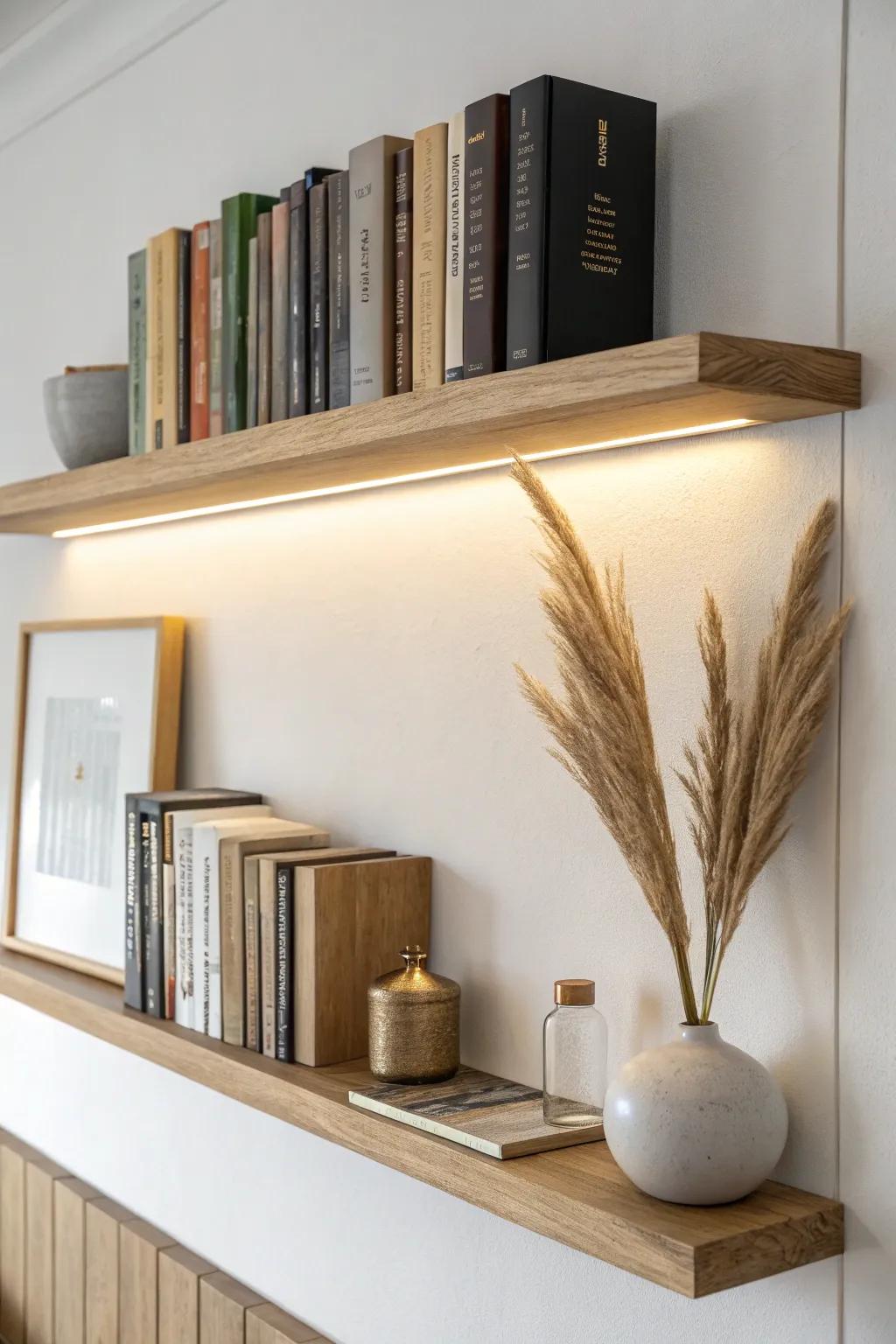 Slim picture lighting that makes book spines glow—curated, calm, and beautifully organized.