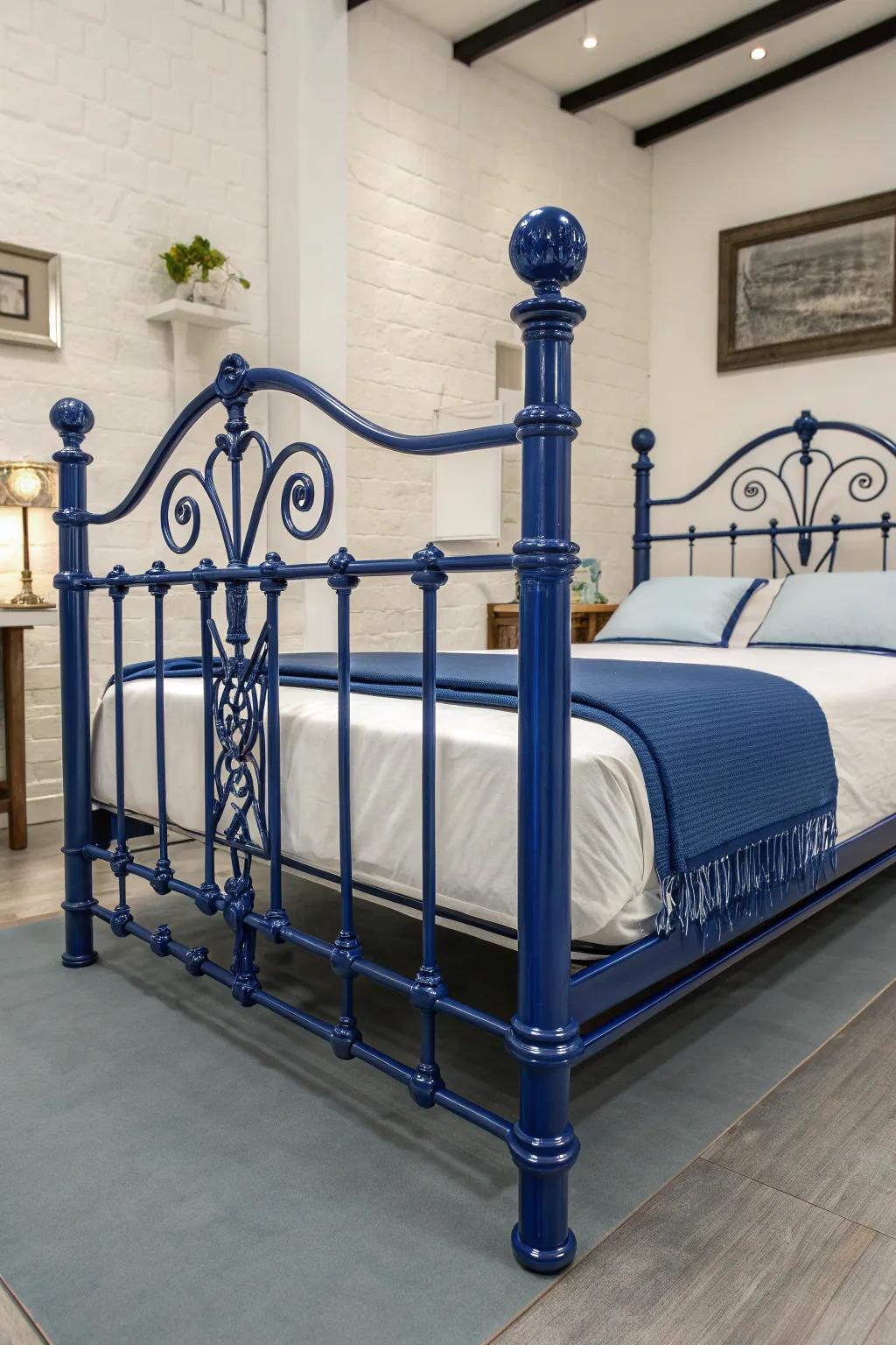 Elevate your bedroom with a striking powder-coated bed frame, where craftsmanship meets bold design.