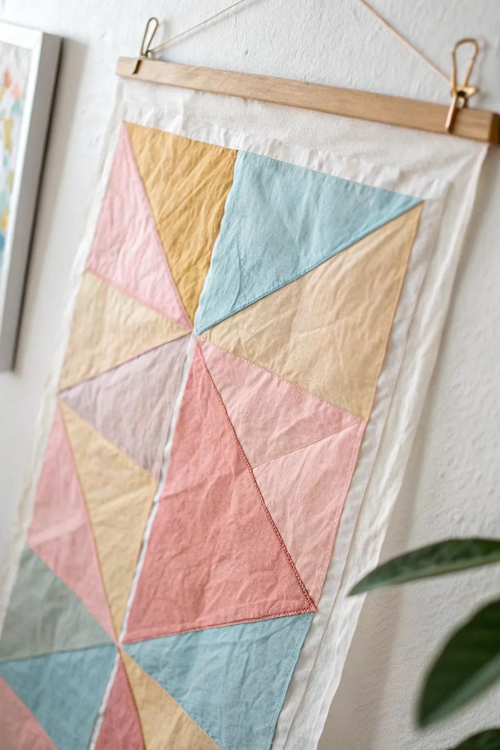 Embrace whimsy with playful patterns: a Scandinavian-inspired tissue paper collage that adds a personal touch to your space.