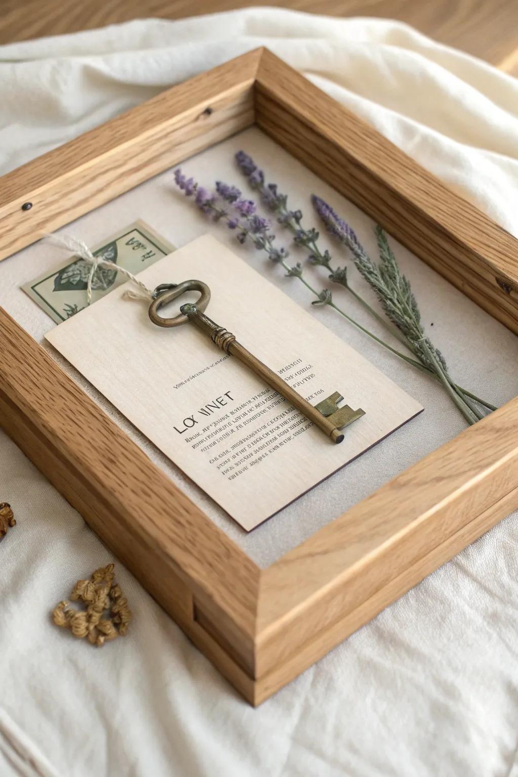 A linen-backed shadow box turns tiny keepsakes into calm, crafted wall art with depth.