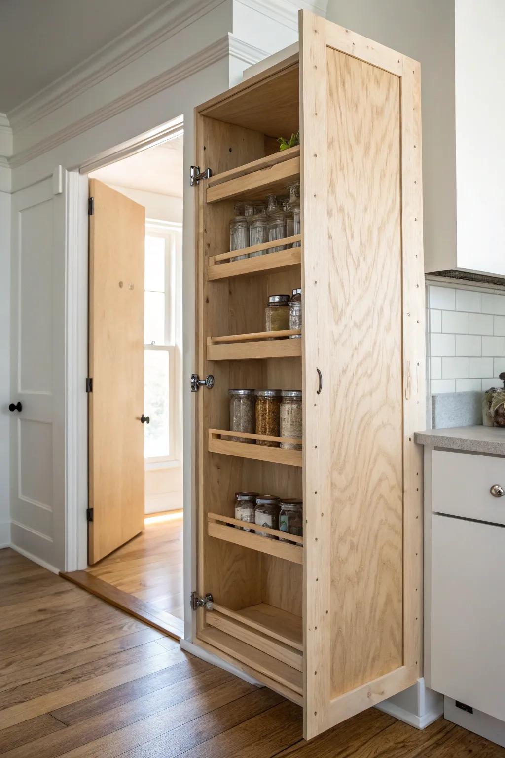 A slim 6-inch DIY wall pantry that adds storage without stealing space or budget.