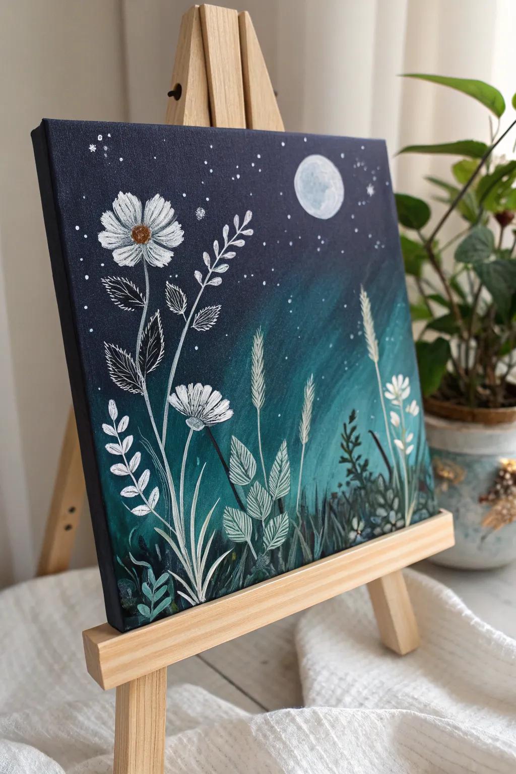 Embrace the mystery of a Midnight Garden, where moonlit blooms whisper secrets of the night.