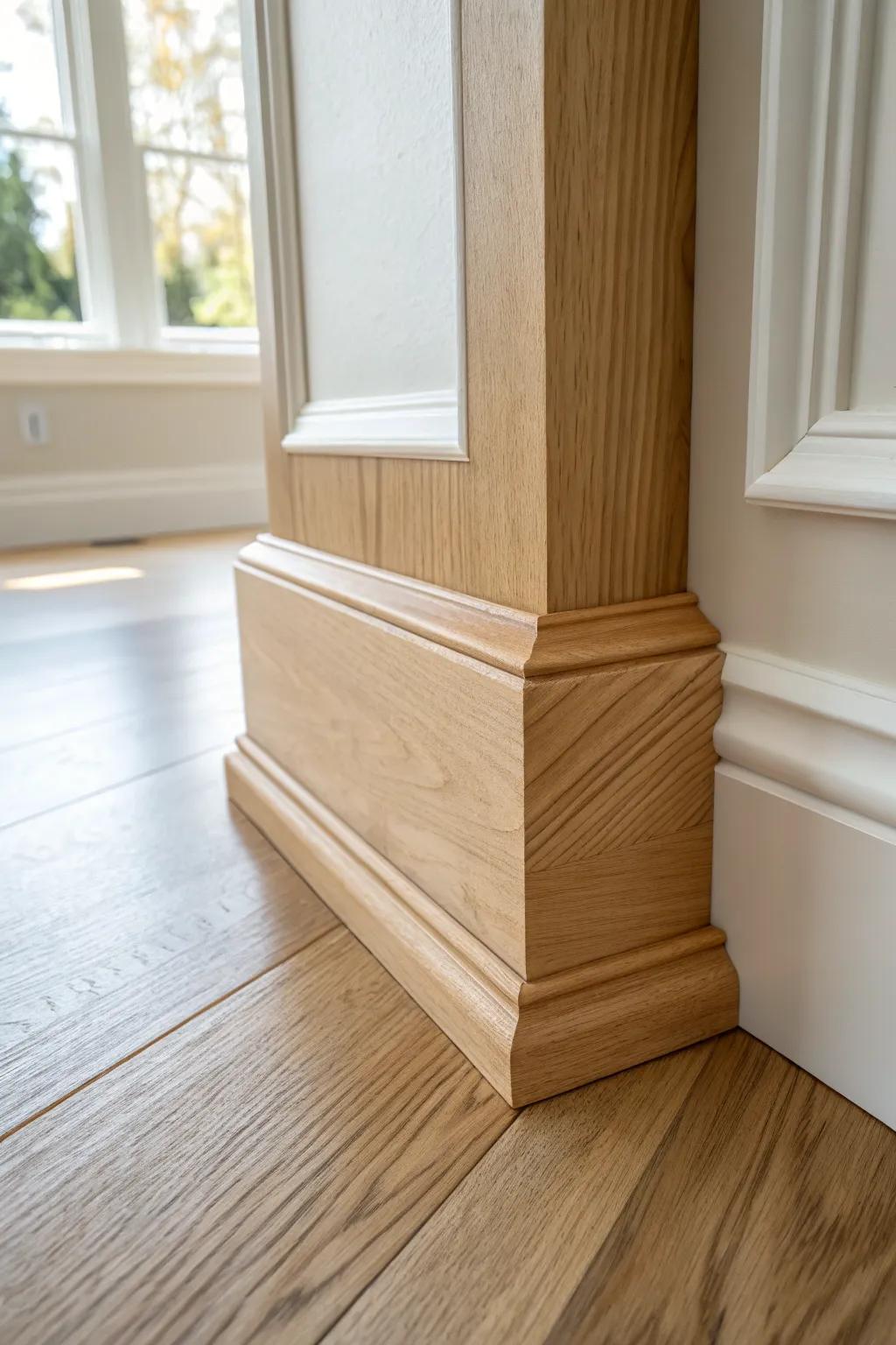 Beginner-friendly corner block keeps baseboard crown molding crisp—no fussy miters needed.