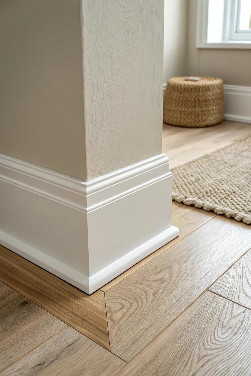 Same-color walls and baseboards make edges disappear—calm, seamless, and quietly luxe.