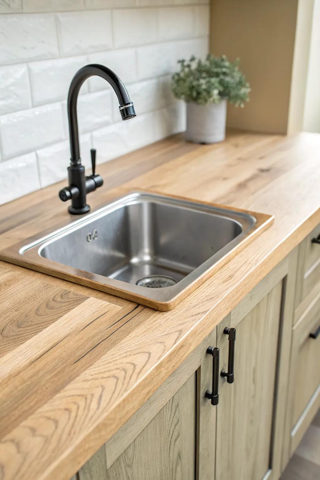 A compact prep sink in your island bar keeps cocktail cleanup easy—no more stairs.