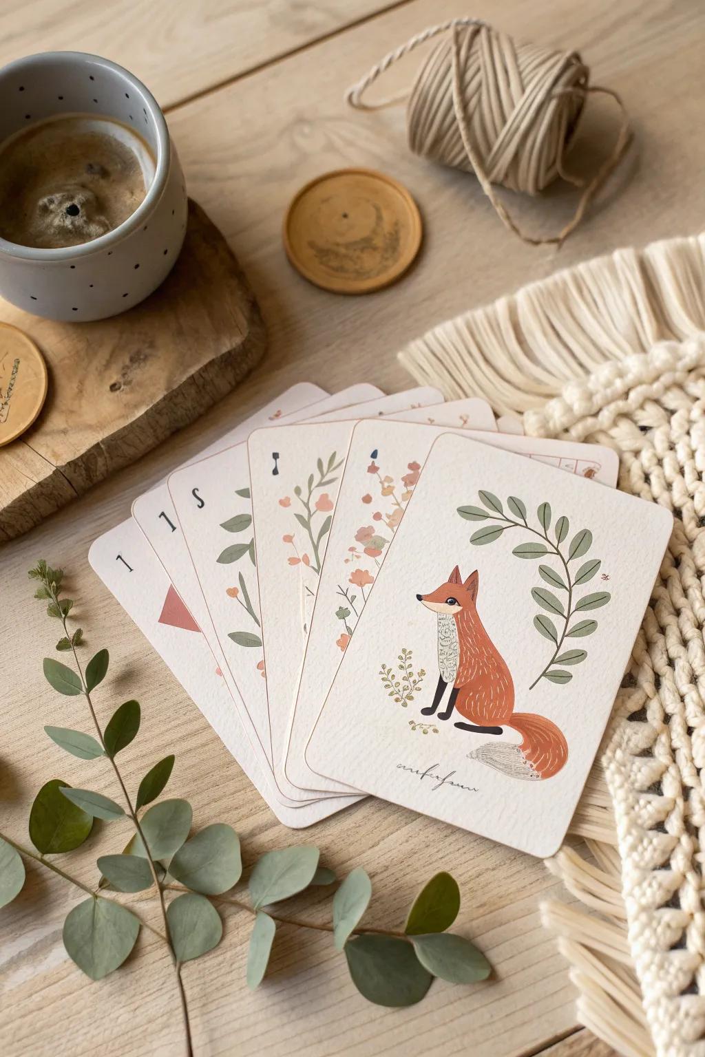 Discover the charm of the Animal Kingdom Card Game, where simplicity meets creativity in every hand-drawn card.