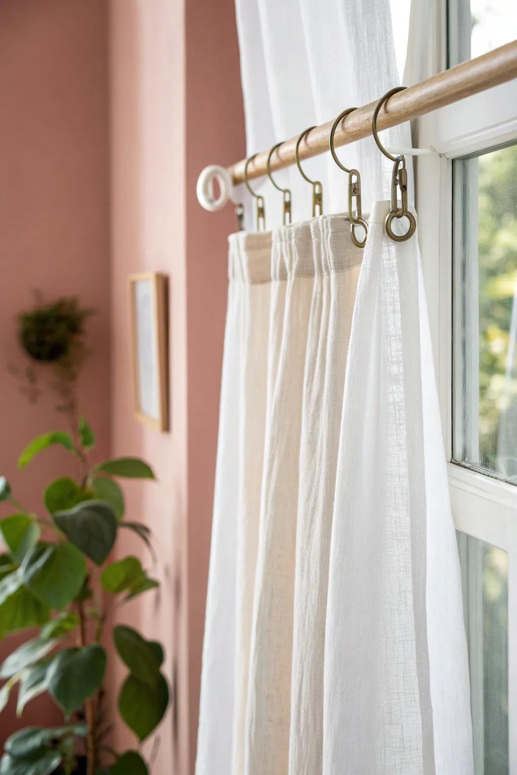 Transform your space with a sleek and modern curtain solution using command hooks for a cozy and stylish home.