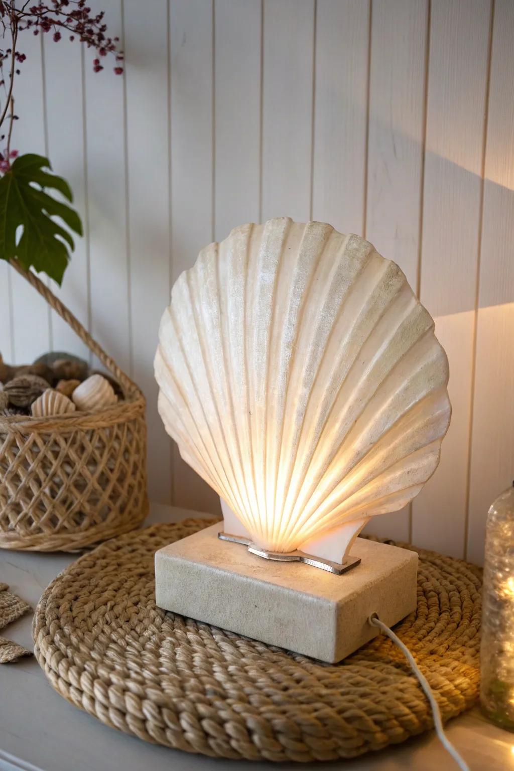 Illuminate your space with the serene glow of a DIY seashell nightlight—where beach memories meet minimalist elegance.