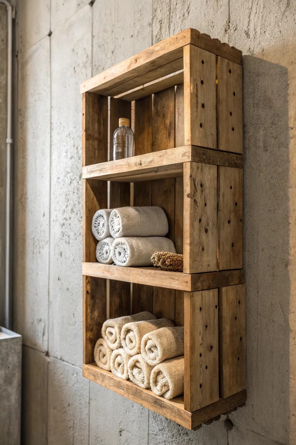 Transform vintage crates into stylish storage solutions with a rustic edge.
