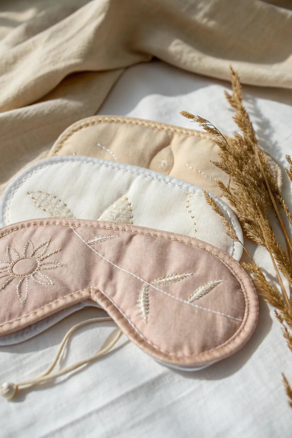 Indulge in layered luxury with this beautifully crafted eye mask, where simplicity meets elegance.