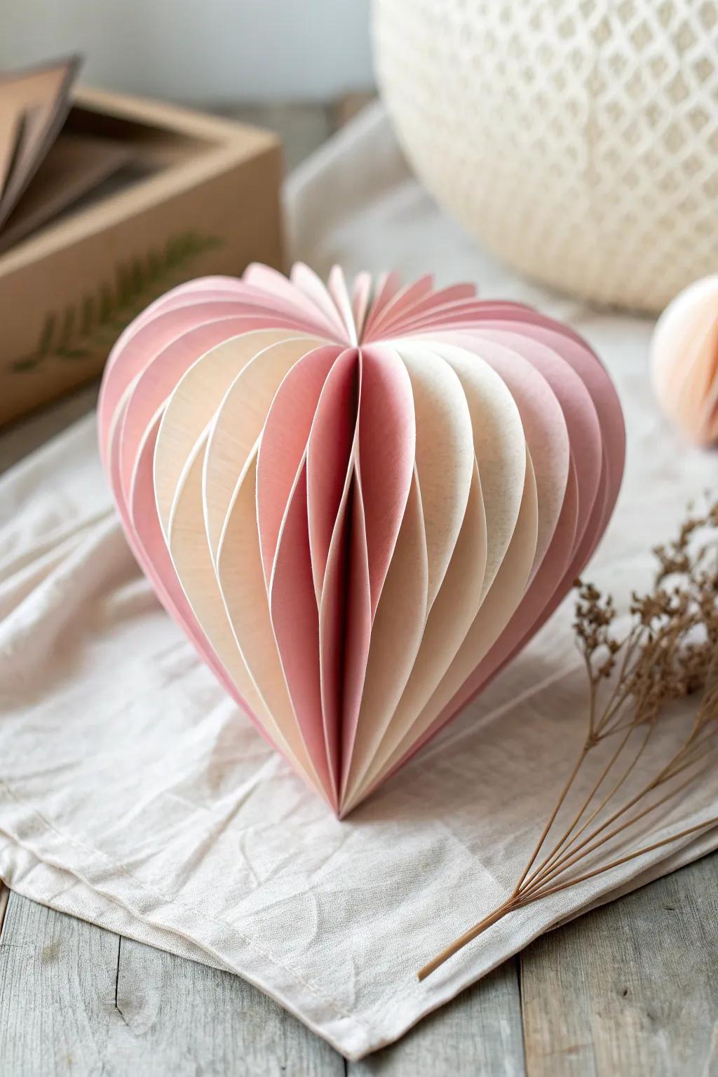 Delight in the artistry of 3D paper hearts—simple, yet beautifully handcrafted.