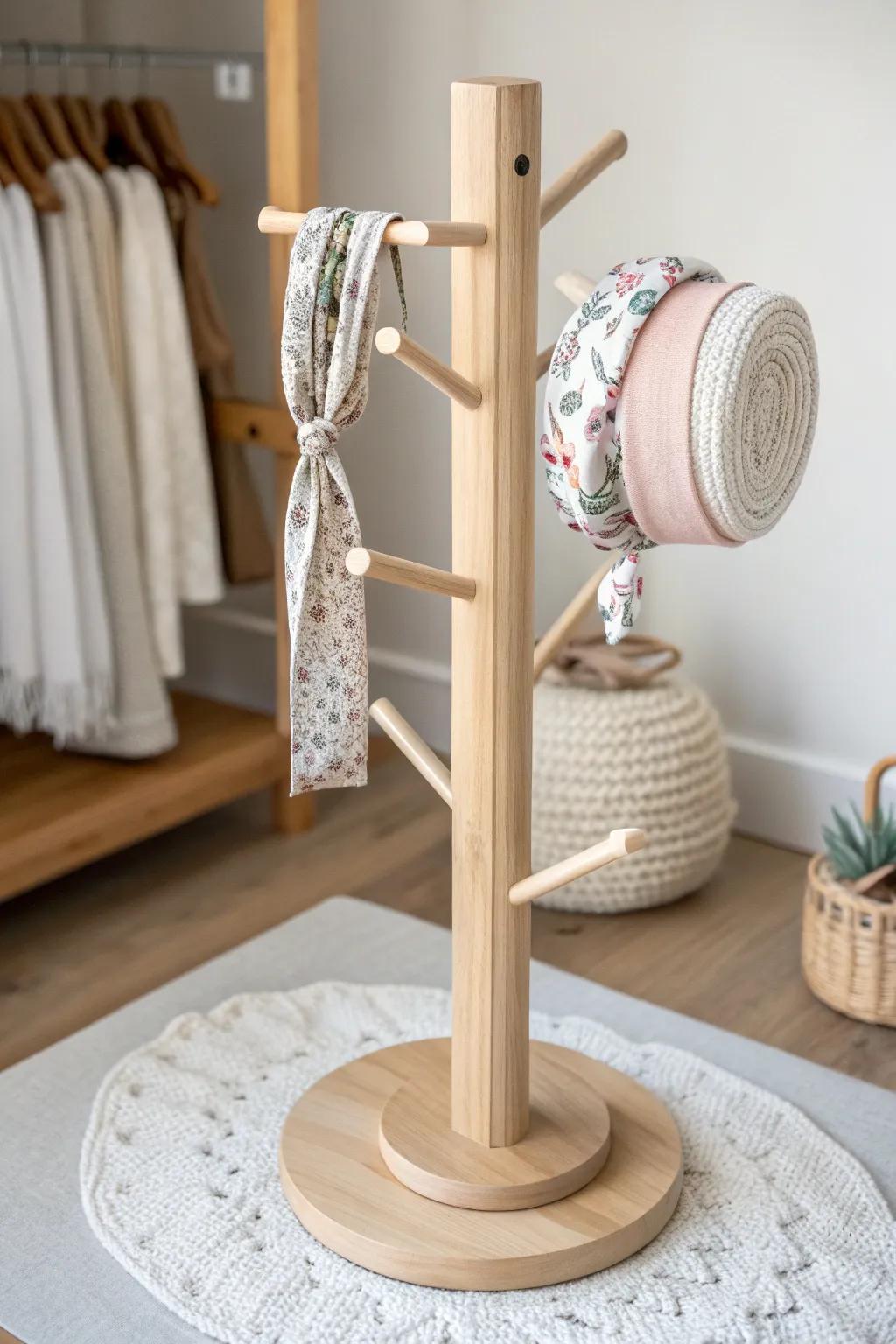 Transform your nursery with this chic and simple headband storage solution.
