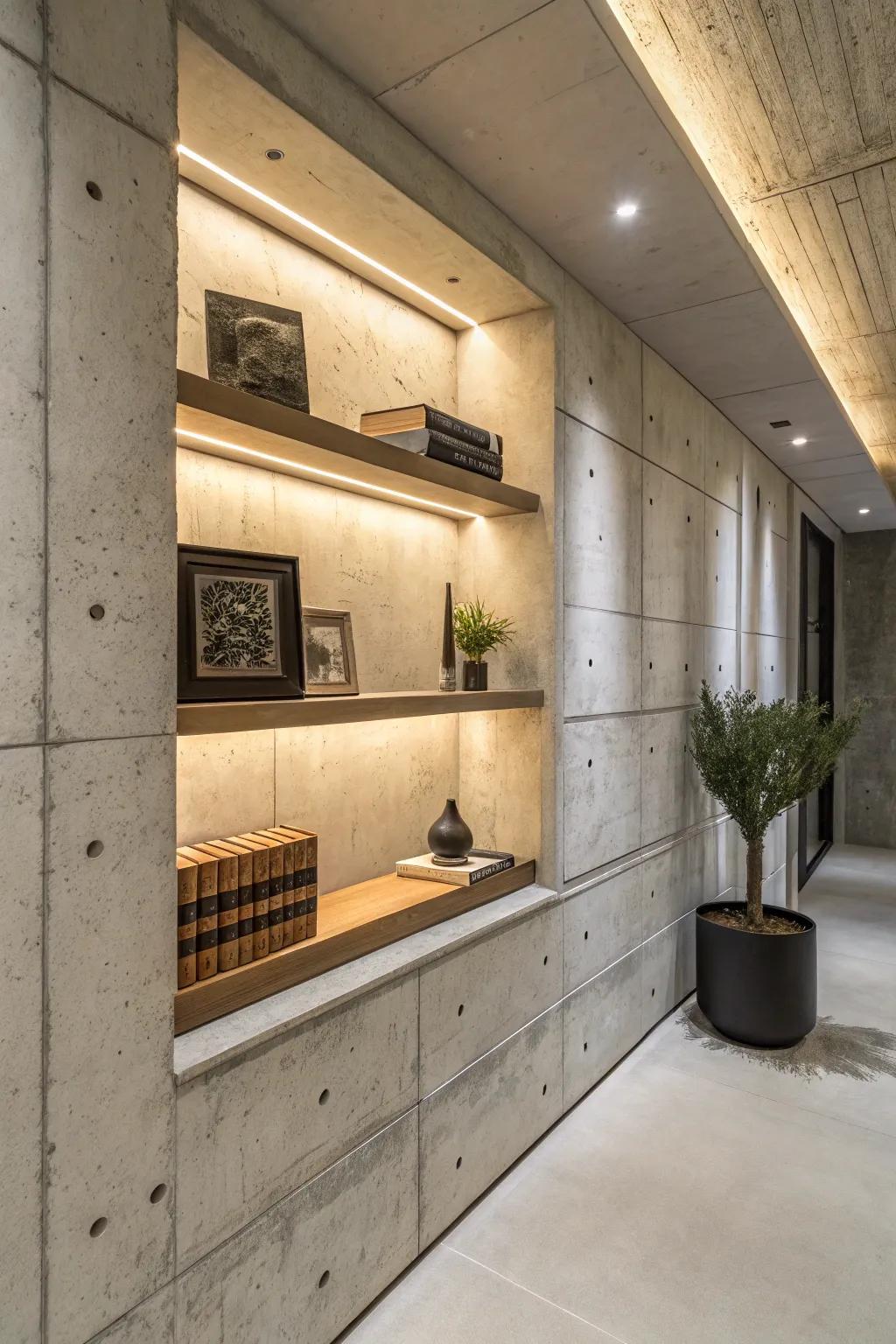 Transform your space with sleek recessed shelving: minimalist elegance meets functional design.