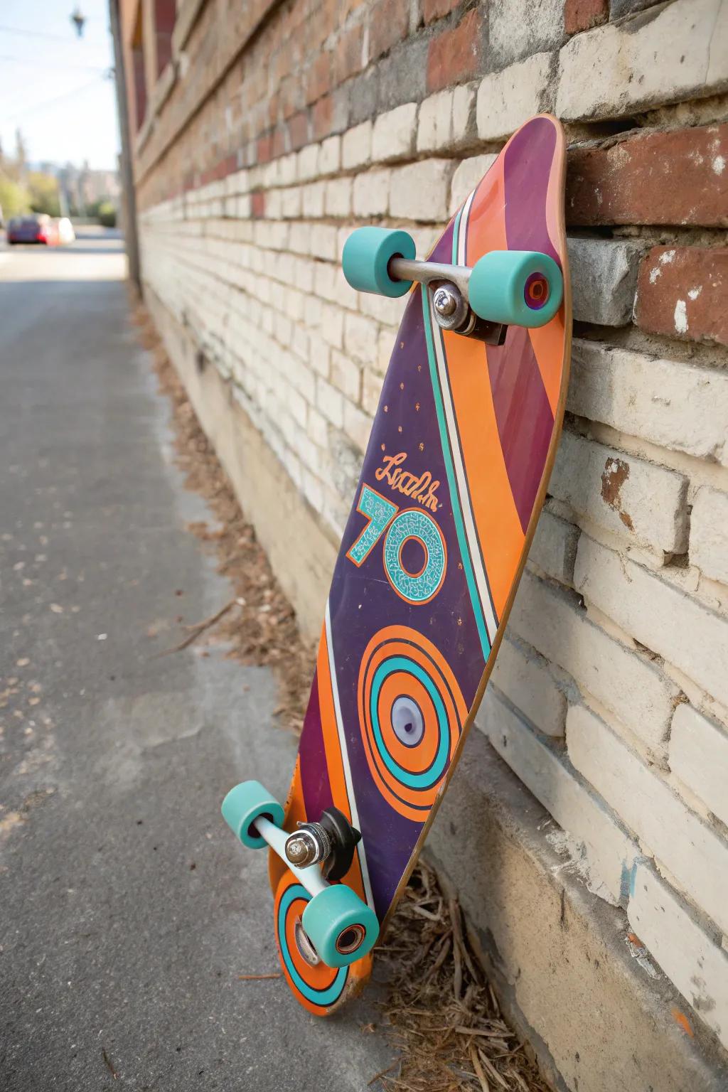 Ride the wave of nostalgia with a retro-inspired longboard design, perfect for those who love vintage style.