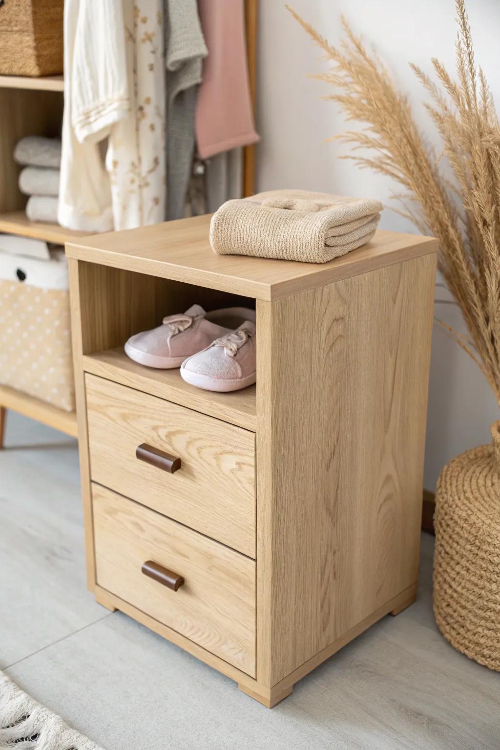 Tiny socks stay sorted—use drawer-style cube inserts for hats, mittens, and no mystery piles.