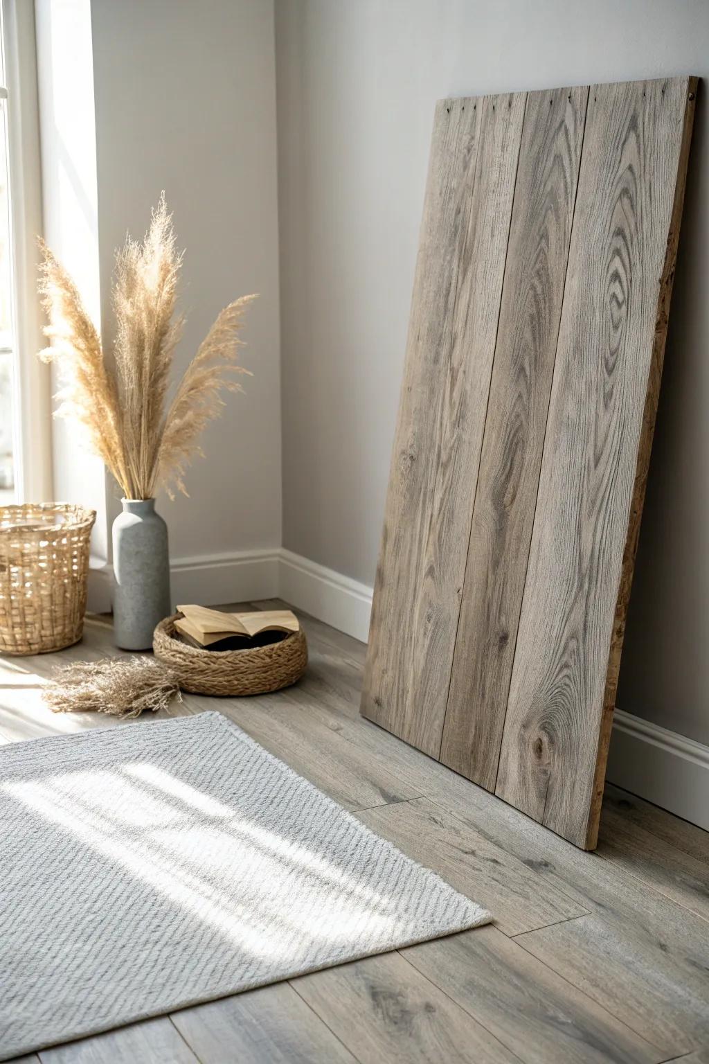 Weathered gray oak stain: warm driftwood vibes with crisp contrast and visible grain.