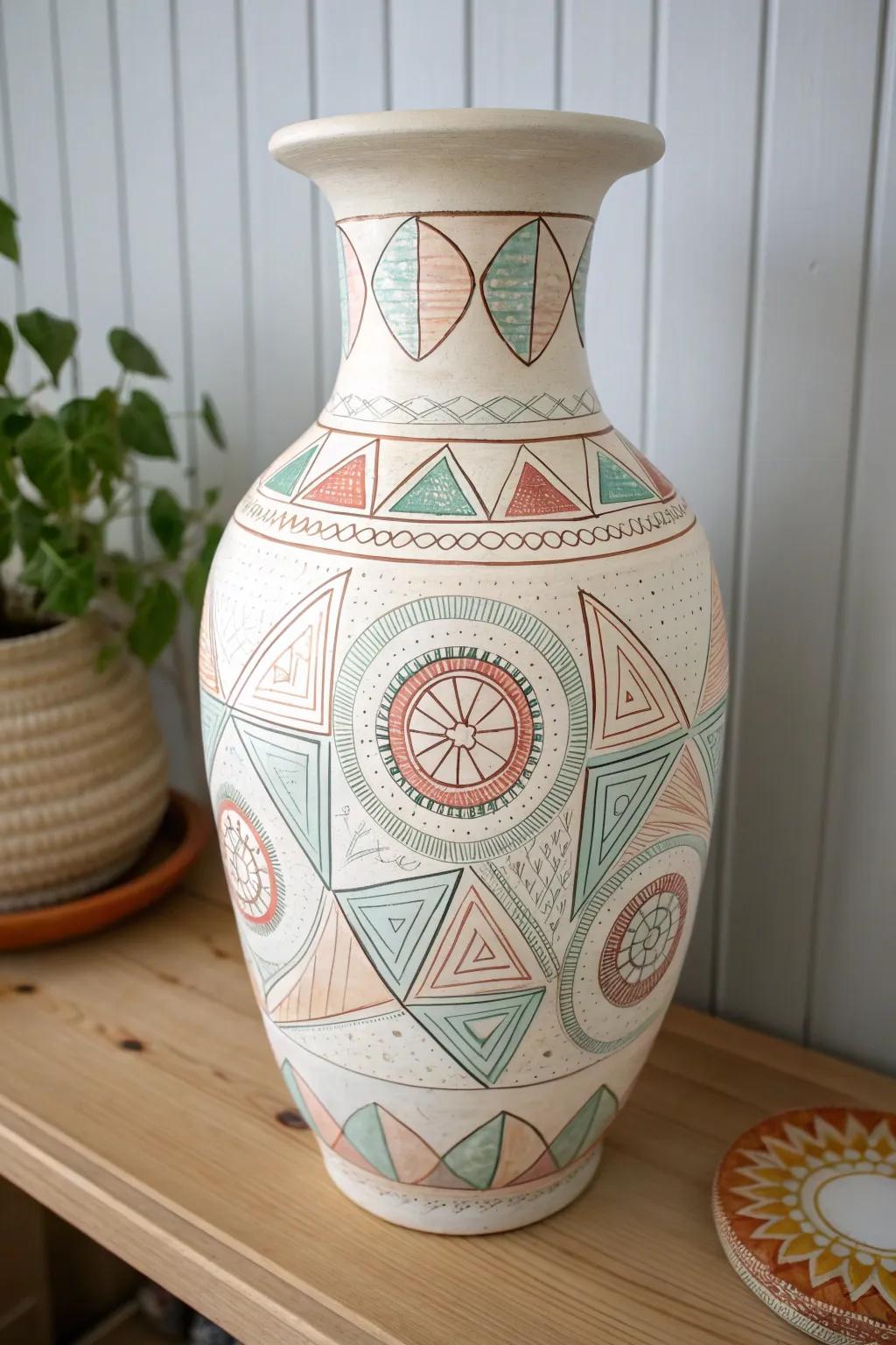 Embrace minimalism with a touch of artistry: geometric shapes bring life to simplicity.